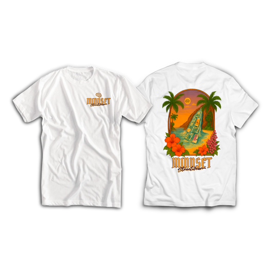 Tee-shirt MINDSET CARRIBEAN DREAM (SUNSET VERSION) Blanc II