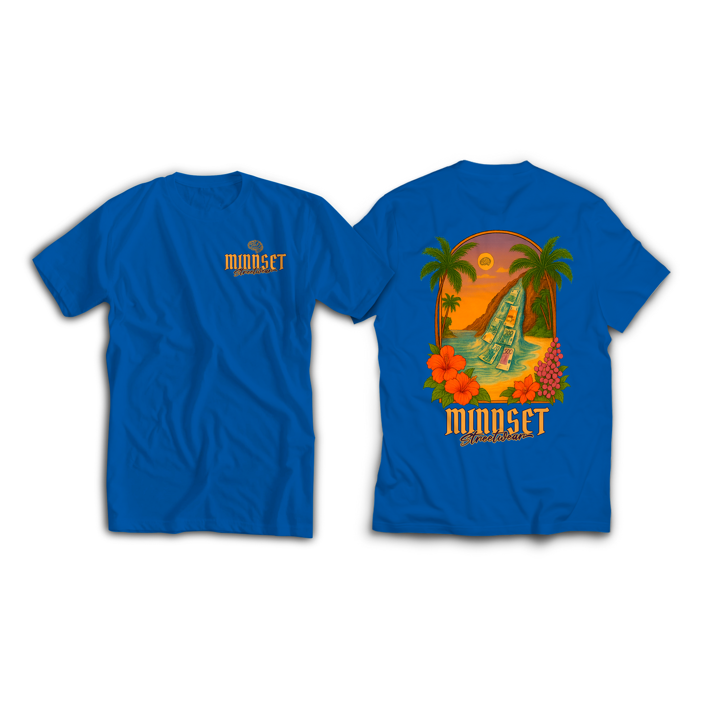 Tee-shirt MINDSET CARRIBEAN DREAM (SUNSET VERSION) Blue I