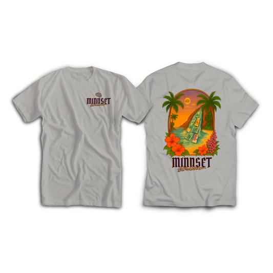 Tee-shirt MINDSET CARRIBEAN DREAM (SUNSET VERSION) Gris II