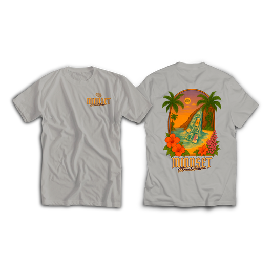Tee-shirt MINDSET CARRIBEAN DREAM (SUNSET VERSION) Gris I