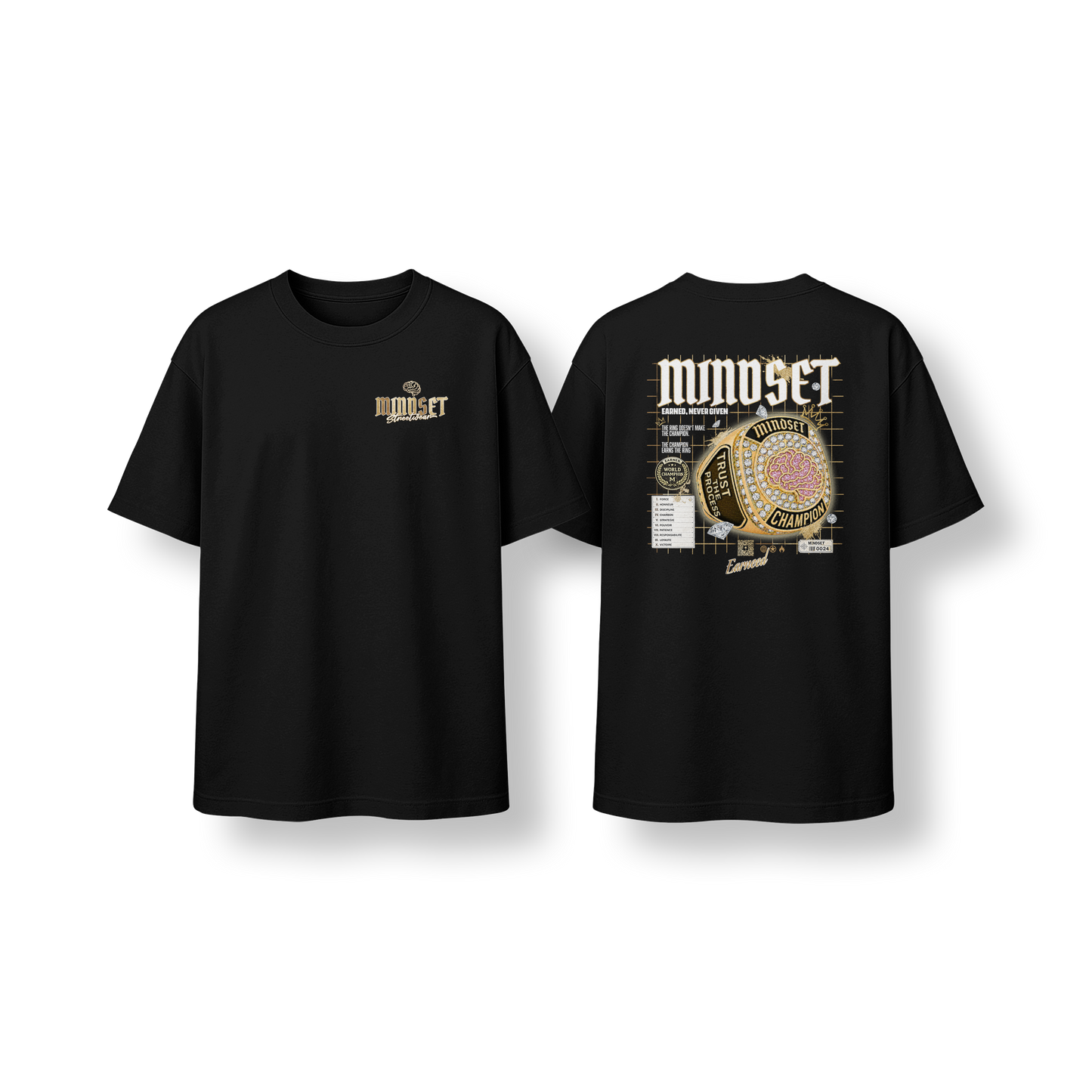 Tee-shirt MINDSET CHAMPION RING NOIR OVERSIZE