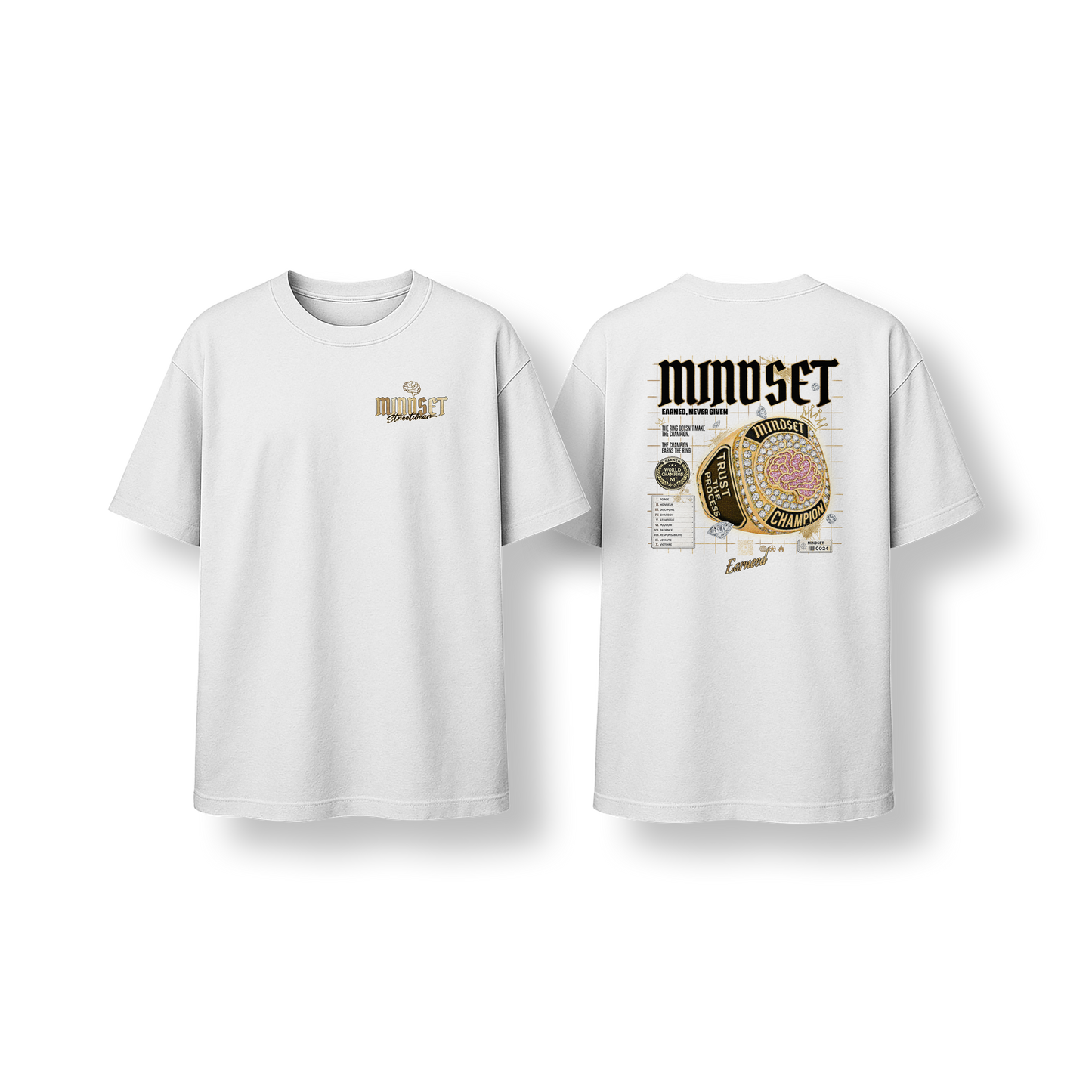 Tee-shirt MINDSET CHAMPION RING BLANC OVERSIZE