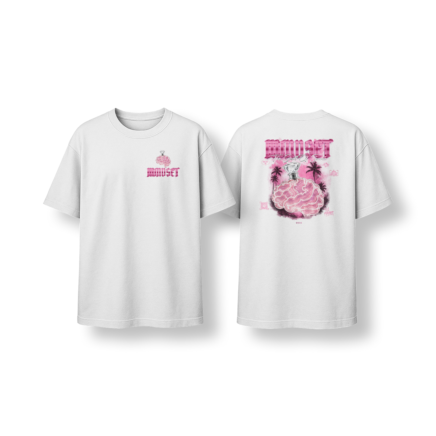 Tee-shirt MINDSET SOS EDITION ROSE&BLANC OVERSIZE