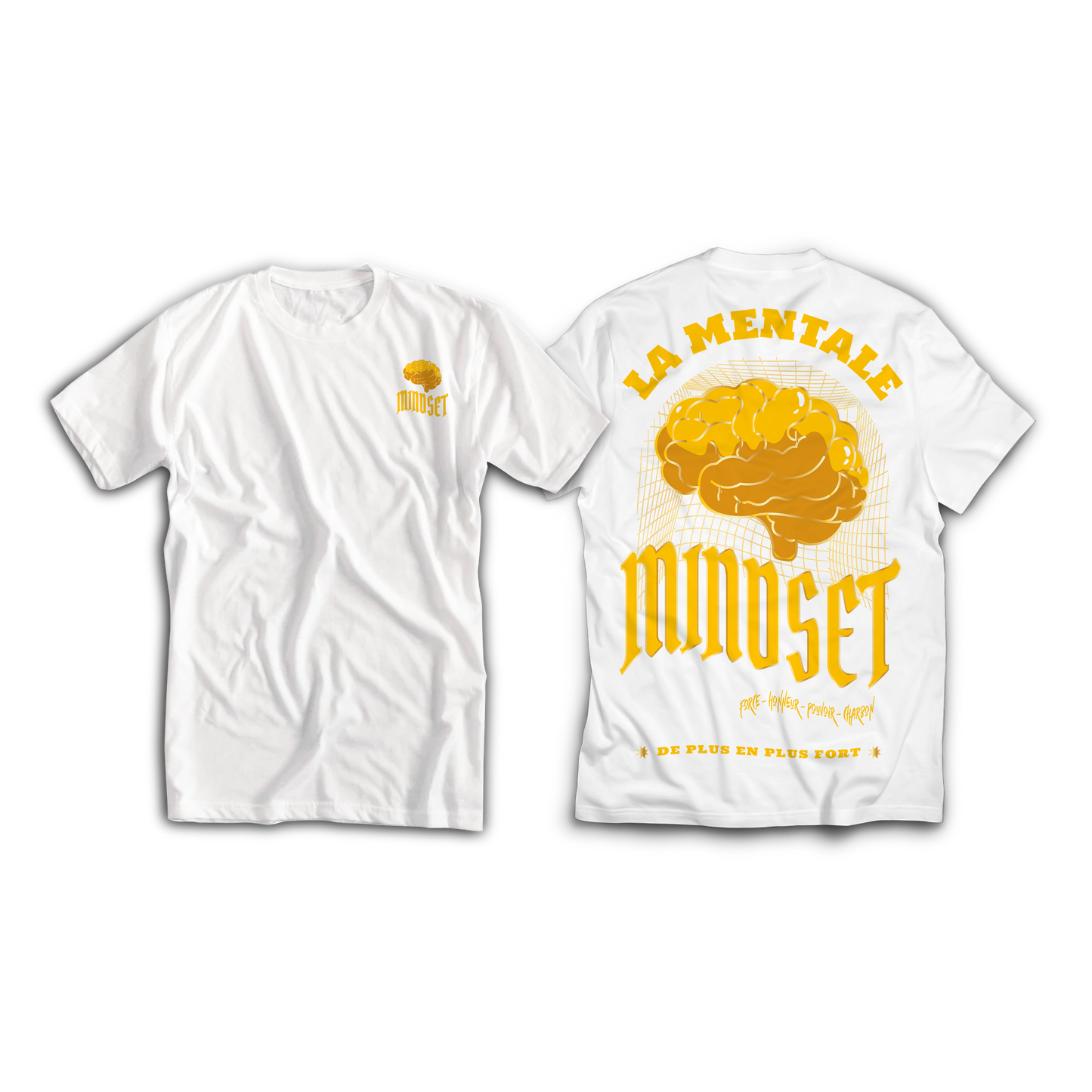 Tee-shirt MINDSET WHITE&YELLOW