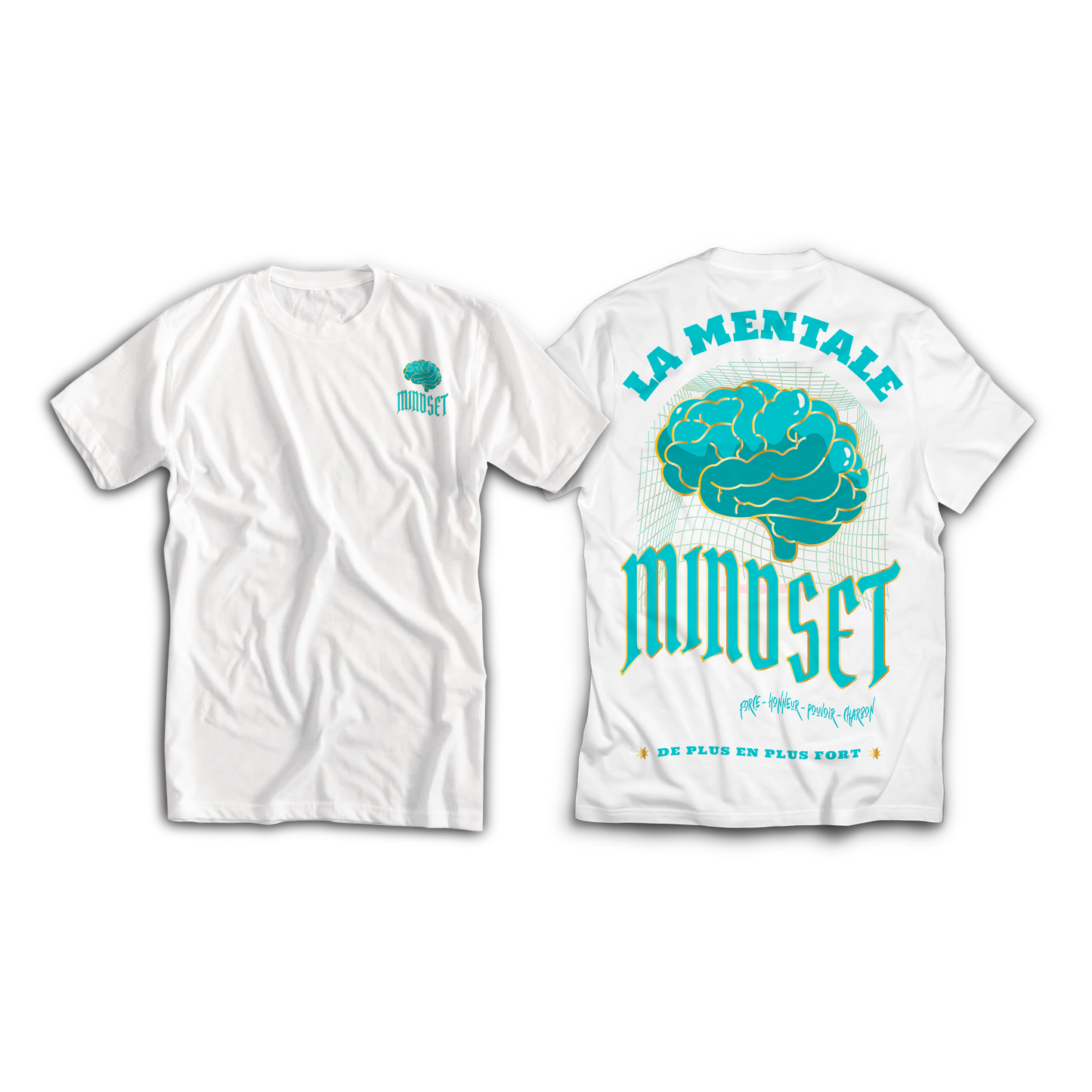 Tee-shirt MINDSET WHITE&BLEU 2