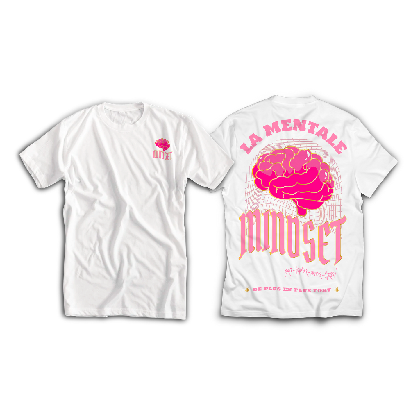 Tee-shirt MINDSET WHITE&PINK 2