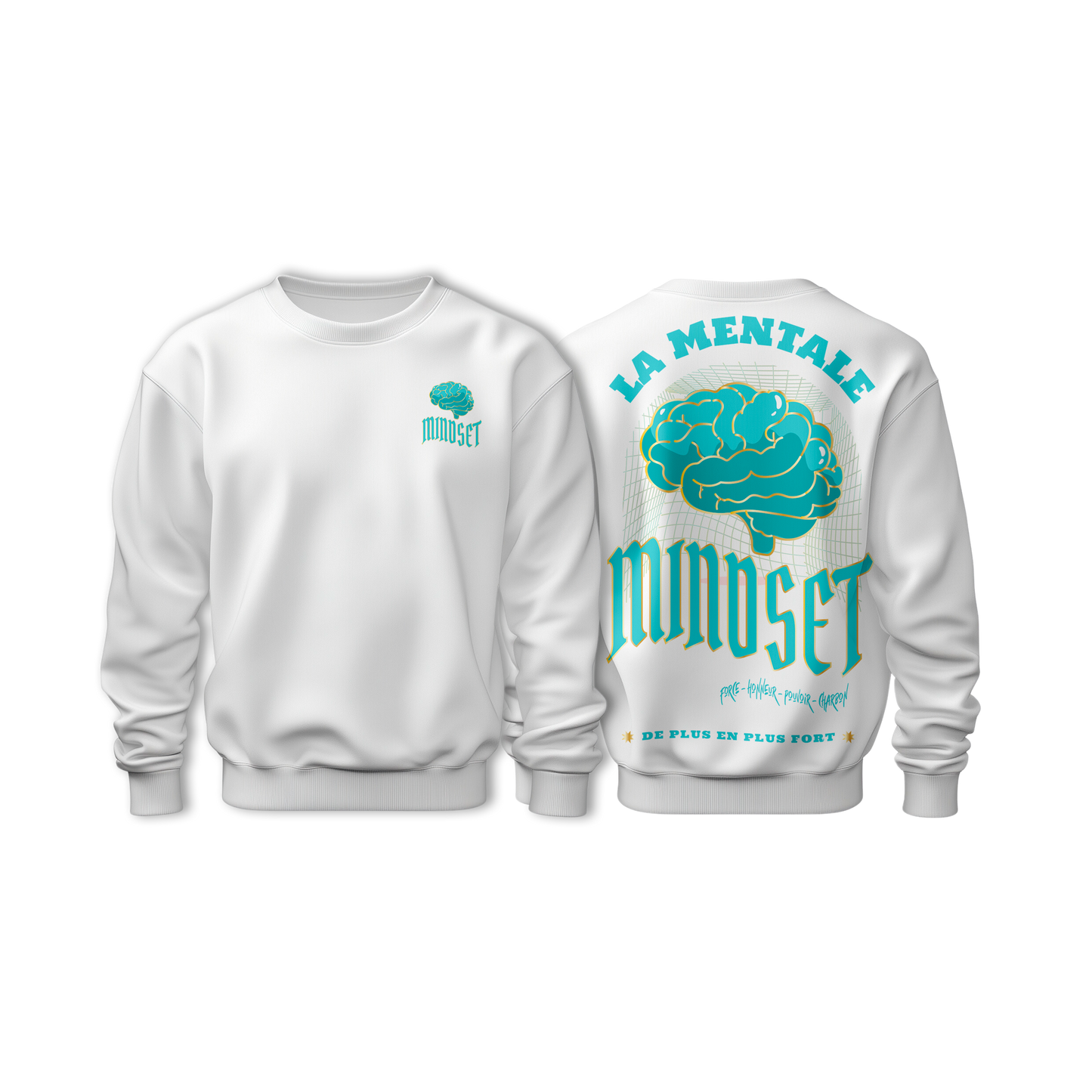Sweat-Shirt MINDSET White&Bleu 2