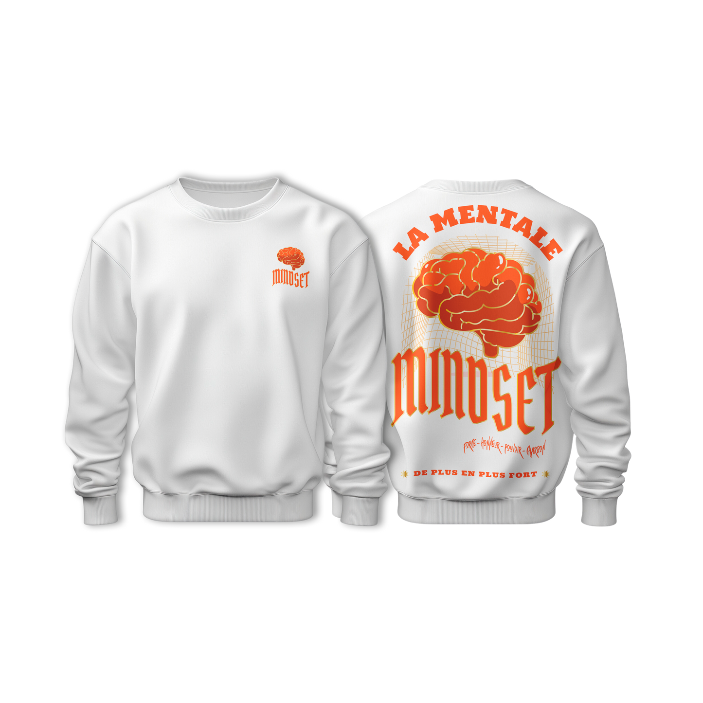Sweat-Shirt MINDSET White&Orange