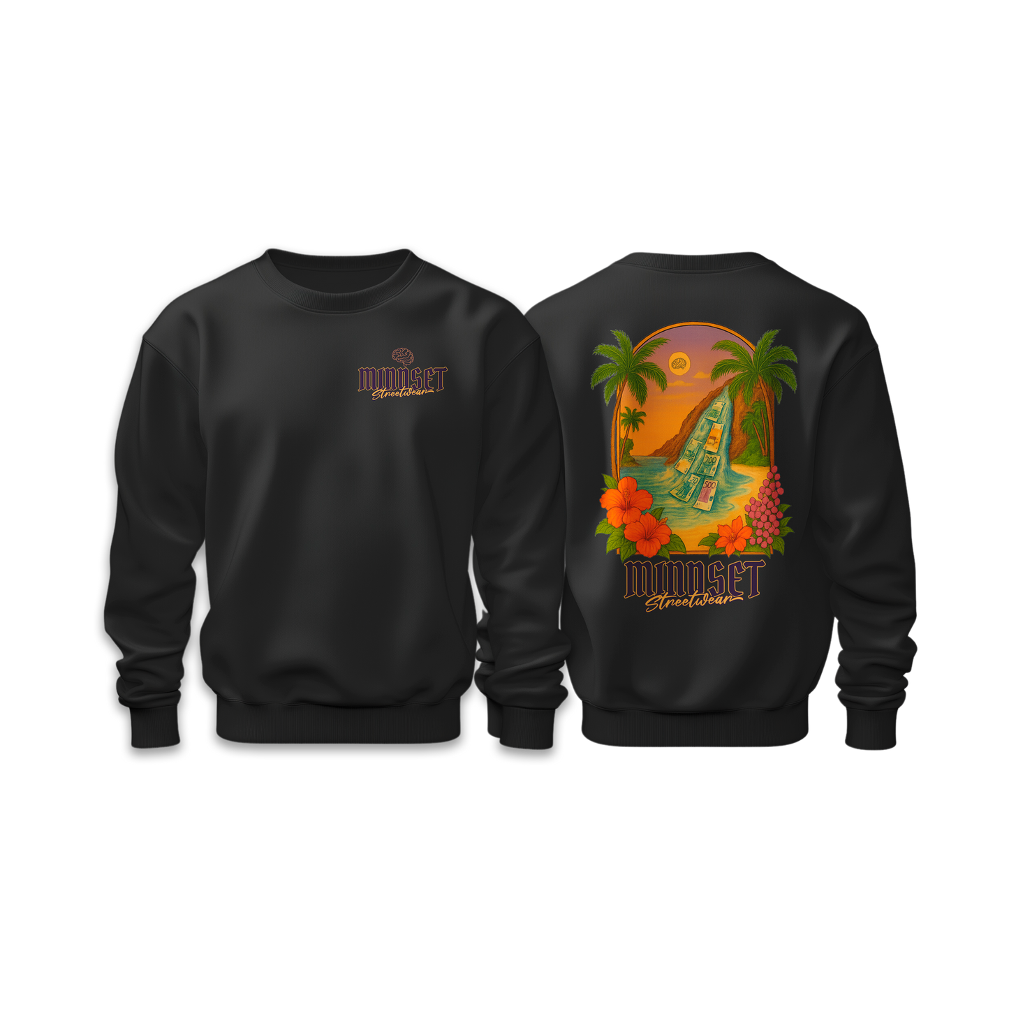 Sweat-Shirt MINDSET CARIBBEAN DREAM Noir (SUNSET VERSION) II