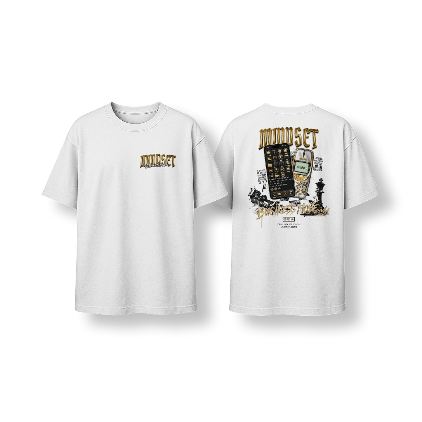 Tee-shirt MINDSET 2 PHONES EDITION BLANC OVERSIZE