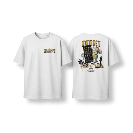 Tee-shirt MINDSET 2 PHONES EDITION BLANC OVERSIZE
