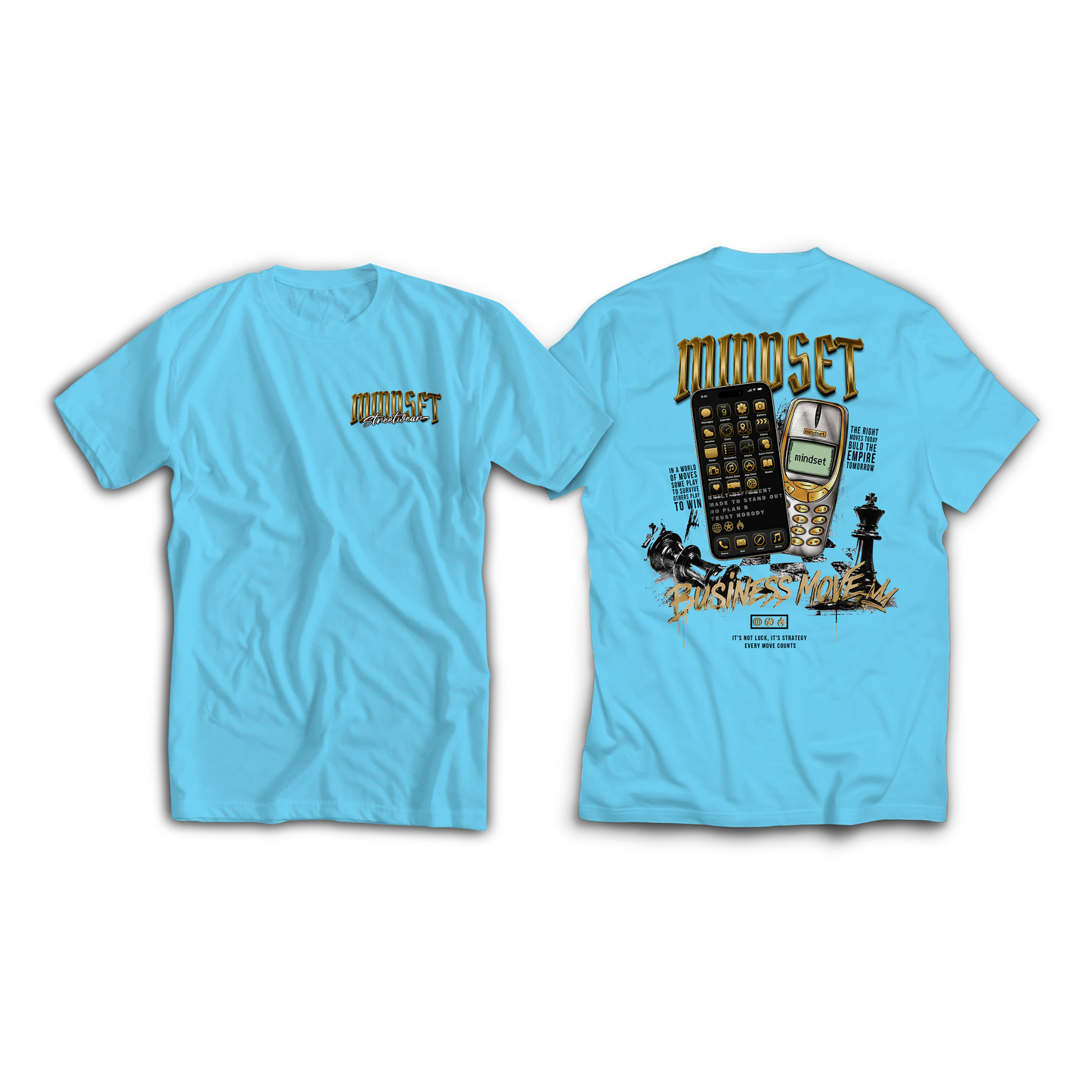 Tee-shirt MINDSET 2 PHONES EDITION ROSE BLEU CIEL