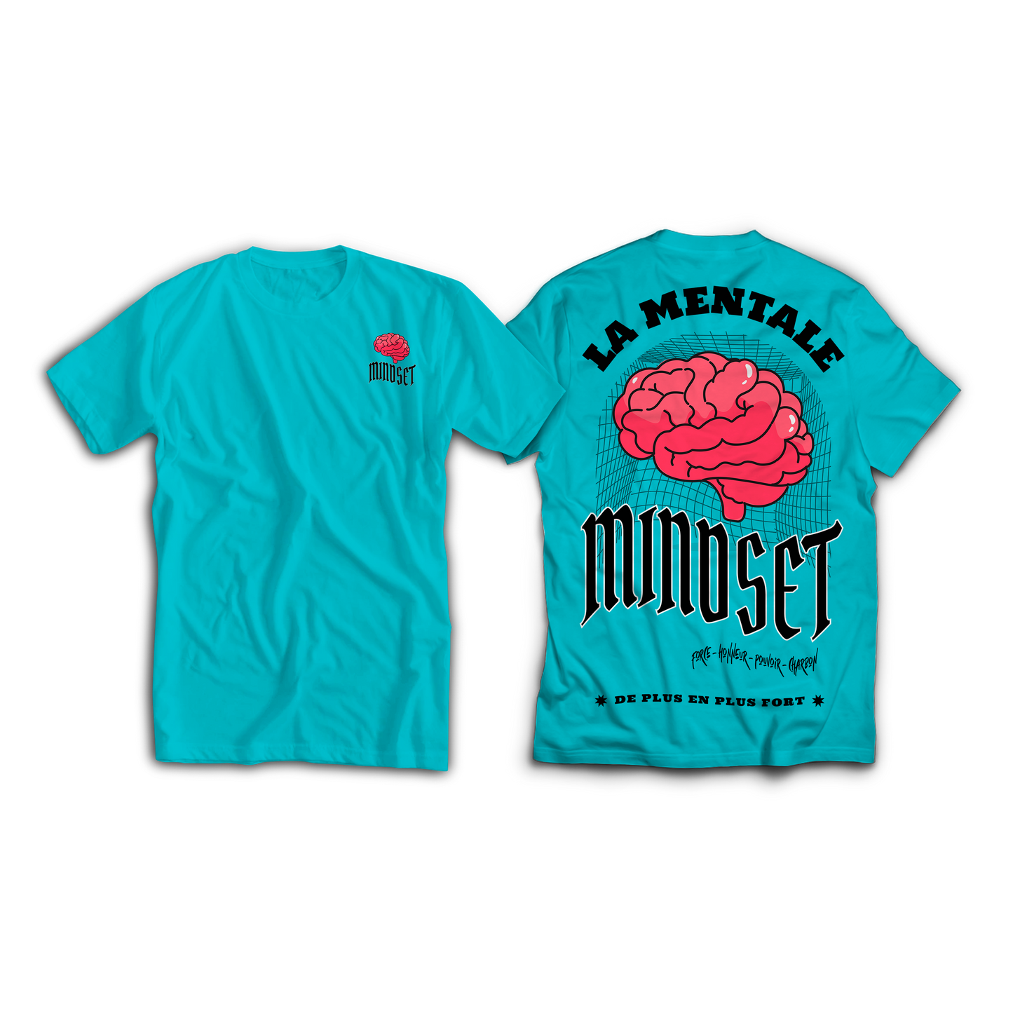 Tee-shirt MINDSET Bleu Atoll Logo noir