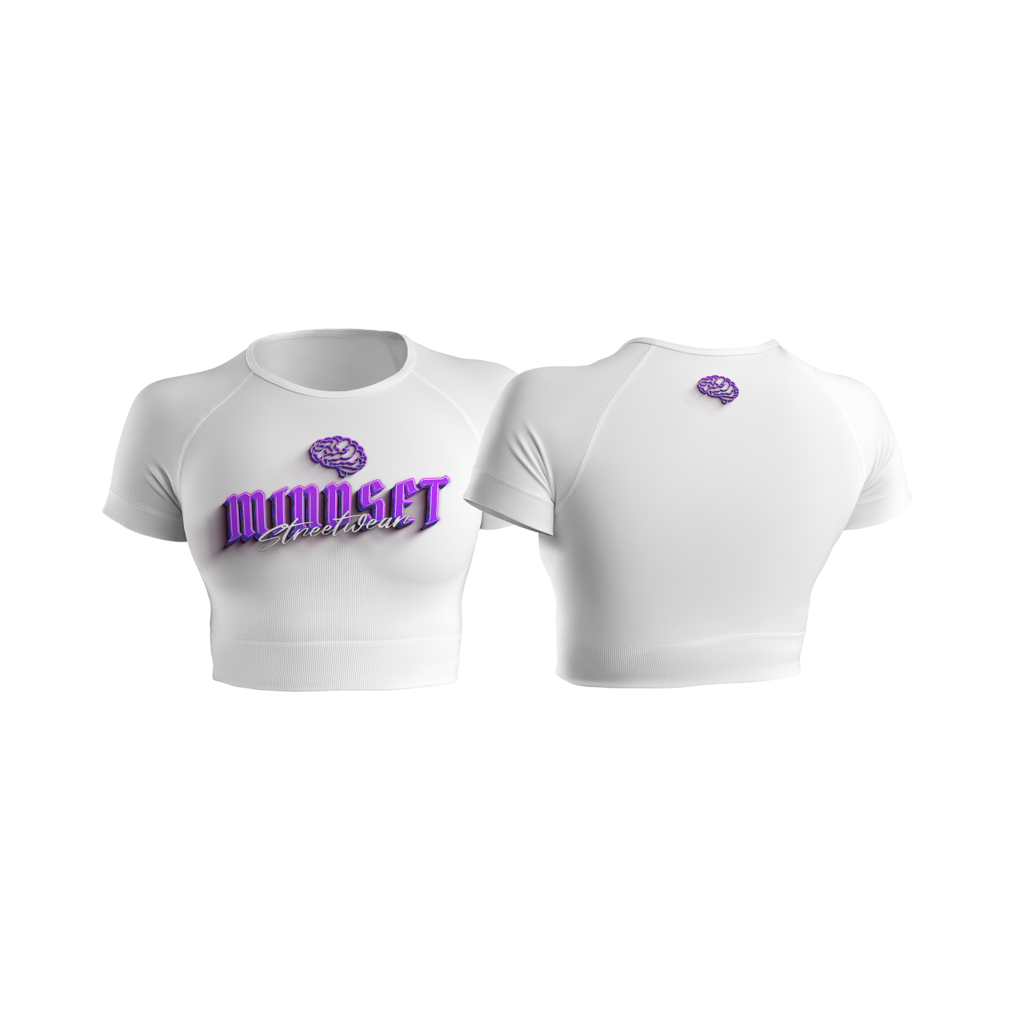 Crop-top MINDSET STREETWEAR VIOLET&BLANC