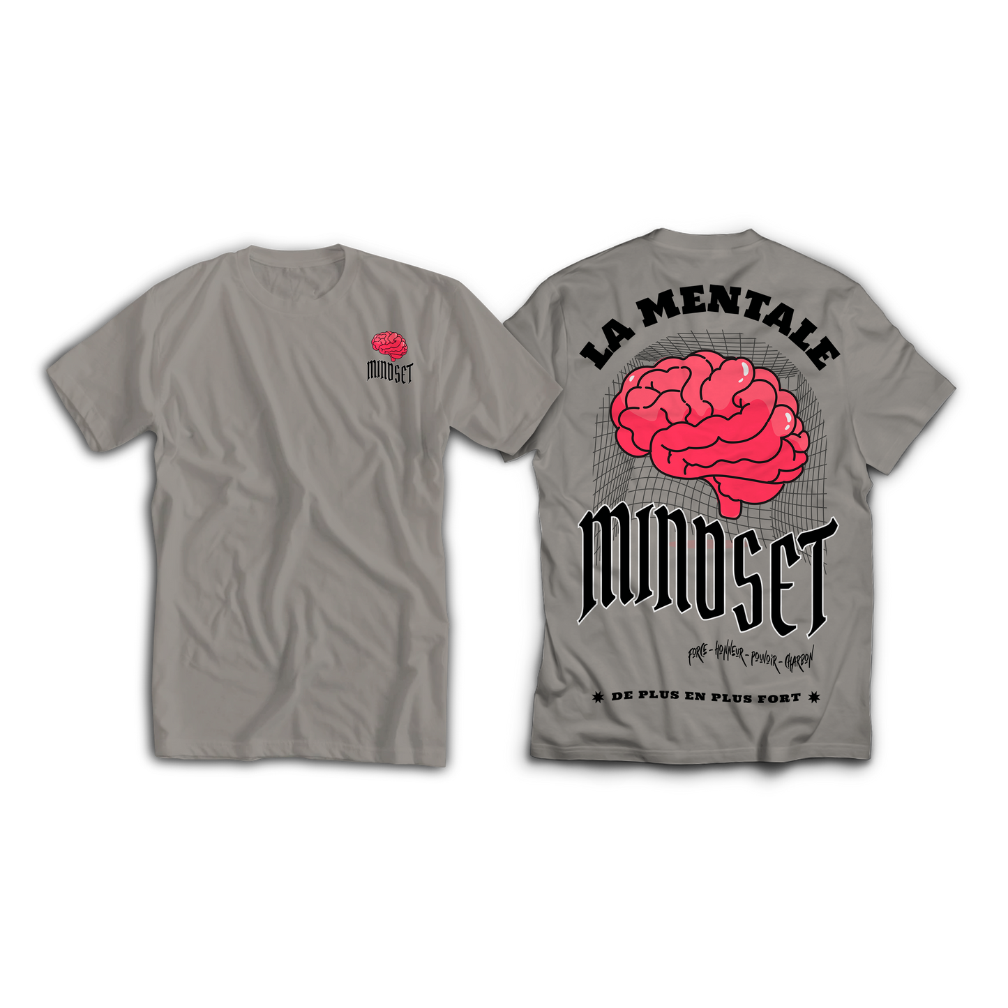 Tee-shirt MINDSET Gris Chiné Logo Noir