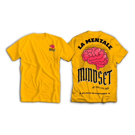 Tee-shirt MINDSET Jaune Gold Logo Noir