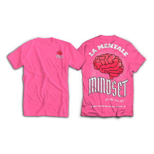 Tee-shirt MINDSET Rose Orchidée Logo Blanc