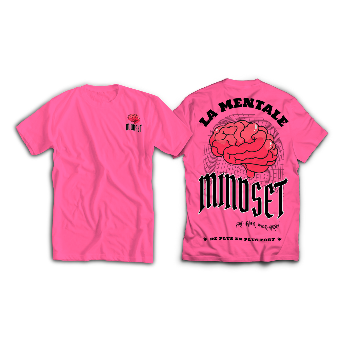 Tee-shirt MINDSET Rose Orchidée Logo Noir